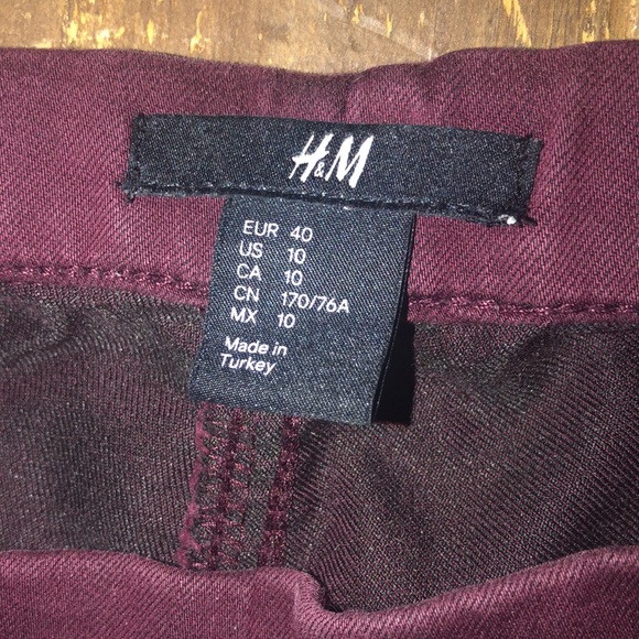 H&M maroon pull up jeans - Picture 2 of 4